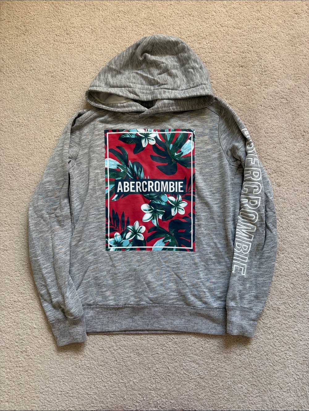 Abercrombie & Fitch Kids Gray Graphic Hoodie